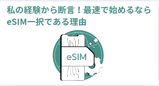 ​私の経験から断言！最速で始めるならeSIM一択である理由の画像